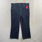 NEW Spanx Cropped Kick Flare Jeans Pants Womens 1X Raw Indigo Denim Stretch