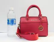 MICHAEL KORS JET SET TRAVEL XS MINI DUFFLE SHOULDER CROSSBODY BAG CARMINE PINK