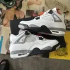 Jordan 4 Retro Lifestyle Sneakers White Cement Mens White FV5029