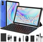 10 Inch Android Tablet 14 Touchscreen Tablet 36GB RAM + 128GB ROM (512GB TF) 5G WiFi + Bluetooth 5.0 Battery 8000mAh 1280 x 800 HD Screen | Camera 5MP + 8MP | Tablet with Keyboard+Mouse + Case