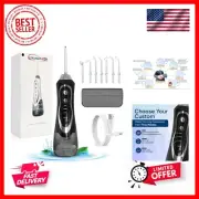 Cordless Water Dental Flosser – Portable Oral Irrigator with Tongue Brush, 7 ...