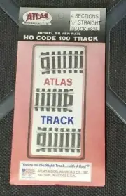 Atlas #825 HO Scale Code 100 N/S 1 1/2" Straight Track w/Joiners (4) - NOS