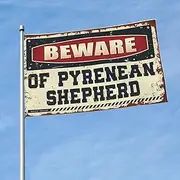 Bar For Man Cave Beware Of Pyrenean Shepherd Flag Car Flags For Room Man Cave Flags(152X244CM)