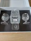 Royal Doulton Crystal Decanter and two brandy 3 piece set