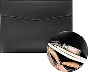VANRA 1 Piece File Folder Organizer PU Leather File Jackets Document Holder Project Pockets with Magnetic Closure Button and Inner Bag for A4 Letter Size Paper (Black)