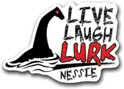 Live Laugh Lurk Cryptid Decal Stickers - Mothman, Kraken, Loch Ness Monster, Bigfoot - for Cars Windows Bumpers Laptops Cups Walls - 5 Inch Decals (Nessie)