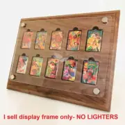 10 Grids Walnut Wood Display Frame Panel Storage Case for Zippo Lighters
