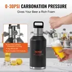Mini Keg Beer Dispenser, 1.89L Stainless Steel Growler with CO2 Regulator