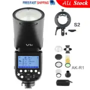 Godox V1-F V1F 2.4G Round Head Camera Flash For Fuji + S2 Bracket + AK-R1 Kit