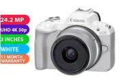 Canon EOS R50 Mirrorless Camera with 18-45mm Lens (White) - BRAND NEW