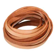 3.3 Yards 6mm Flat Leather Cord, Leather Lacing Strips for DIY Crafts Pure Brown