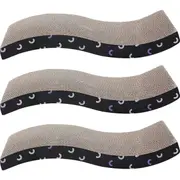 3x Paw & Claws 42x21cm Wavy Cat Scratch Pad Pet Scratcher Toy Play Toy w/ Catnip
