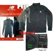 New Balance Bubble Fleece Thermal Base Layer Half Zip Long Sleeve-Me Large