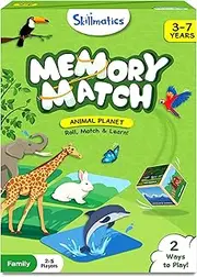 Skillmatics Board Game - Memory Match Animals, Fun & Fast Memory Game for Kids, Preschoolers, Toddlers, Gifts for Boys & Girls Ages 3, 4, 5, 6, 7
