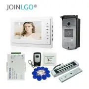 7" Video Doorbell Intercom System 1 Monitor RFID Camera Magnetic Lock Waterproof