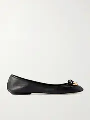 [Chloé] Chloé - Iris Embellished Leather Ballet Flats - Black - IT40 IT 40 Black