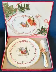 Mikasa Christmas Cheer bone china Cake set: Plate and Server brand new in box