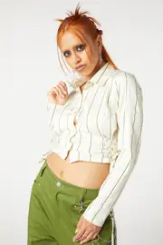 Impossible Things Lace Up Blouse