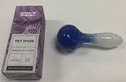 GRAV LAB FRIT SPOON BOROSILICATE GLASS HAND PIPE 4" - BLUE TO WHITE