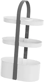 GAROZATION Vanity Organizer Handheld Pen Holder Kitchen Rack Table Organizer Dresser Storage Holder Stationery Organiser Bathroom Corner Shelf Double-Layer Storage Rack Bathroom Storage Shelf