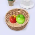 Round Shape Storage Basket Handmade Bamboo Bread Basket Fruit Storage Bin