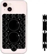 Suction Cup Phone Mount, Double-Sided Silicone Suction Cup Phone Holders Hands-Free Sticky Phone Grip Suction Phone Case for Iphone and Android (Black)