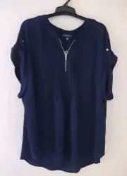 Autograph Size 26 Women's Top Navy Pintuck New With Tags