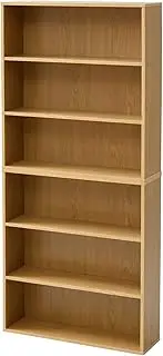 Yamazen CMCR-1360 (LBR) Bookshelf, Width 23.2 x Depth 6.7 x Height 52.8 inches (59 x 17 x 134 cm), 6 Tiers/Separate Type, Comic Storage, 240 Bookcases, Assembly Item, Light Brown (Wood Grain)