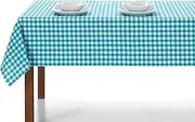 Rectangular Check Tablecloth, Table Cloth for Indoor and Outdoor Dining Camping Sand Picnic with Various Sizes and Models to Choose from (Turquoise, 140 x 100)