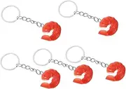 5pcs Shrimp Model Food Keychains Cute Keychains for Women Shrimp Food Bag Charm Cute Keychain Artificial Lobster Silly Keychain Funny Key Chains Funny Key Chain Pvc
