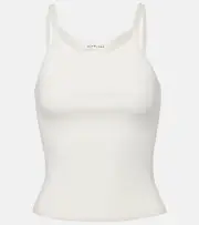 [Slvrlake] Slvrlake Ribbed-knit cotton jersey tank top AU 10 white
