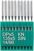 Blooy - DPX5 KN Small Ball-Point Sewing Machine Needles Needles 134, 135X5, CANU: 20:05EB17, 1738 (100PCS) (Size 14)