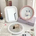 Round Dressing Table Mirror Square Folding Princess Mirror Student Dormitory