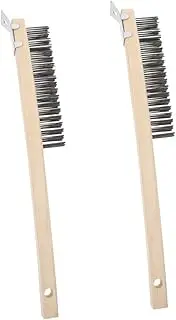 Zerodeko Pizza Stone Cleaner Pizza Brush Wooden Handle Grill Grate Scraper Wire Brush for Easy Maintenance