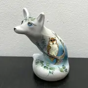 Fenton Marble Glass Great Horned Owl Fox Ltd Ed #18/27 M Kibbe