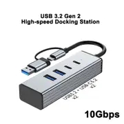 10Gbps USB-C Hub 3.2 Gen2 Docking Station - 2-in-1 Multi-Port Adapter for Laptop USB-A/C