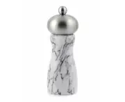 Arctic Pepper Mill With Stainless Steel Top (White Marble) - 15cm