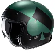 V31 Kuz Green Black MC4SF Open Face Helmet