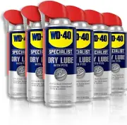 10 oz Dry Lube Spray with SMART STRAW - Multi-Surface PTFE Lubrication 6-Pack