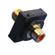 Digitek Red RCA - F-Type Plug Connector suits Black Clipsal Wall Plate Wallplate