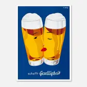 Galrie Schafft Geselligkeit Beer Poster - Classic Vintage Advertising Art Print, Poster Only, A1 60 x 84cm (23 x 33inch)