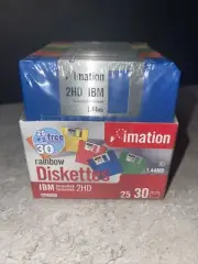 IMATION Rainbow Diskettes Floppy Disks IBM Computer 2HD 1.44 MB Formatted 30 pk
