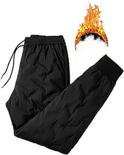 [GDDO] N/A Men Women Duck Down Pants Wind-Resistant Running Jogging Sweatpants Outdoor Snow Pants Down Lined Warm Winter