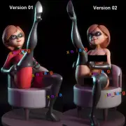 1/8 1/6 Seated Elastigirl 3D Print Figure GK Model Kit Unpainted Unassembled GK