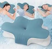 Cervical Memory Foam Pillow for Neck and Shoulder Pain - Adjustable Orthopedic Pillow with Armrest Design - Bed Pillow with Cooling Washable Cover for Side, Back & Stomach Sleepers – 100-Night Trial