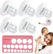 Silicone Flange Insert 13/15/17/19/21mm, Compatible with Medela, Willow, Momcozy S9/S10/S12 Wearable Hand Free Breast Pump Flange Insert, Reduce 24mm Shield/Flange Nipple Tunnel Down to Correct Size