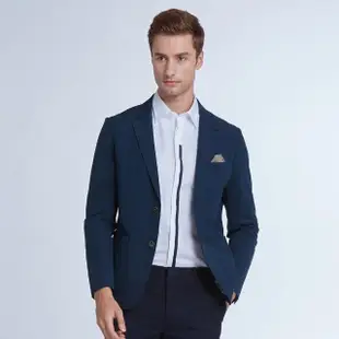 【G2000】時尚雙釦平紋式西裝式外套-藍色(1811217277)