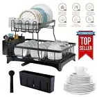 Dish Drying Rack Holder Drain Kitchen Caddy Drainer Storage Over Sink Organiser