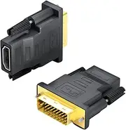 2 PCS DVI to HDMI Adapter,Bidirectional HDMI to DVI-D Adapter with Gold-Plated Connectors,dvi to hdmi Compatible with Computer Monitor, HDTV, TV Box, DVD and Other