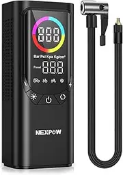 2 in 1 Wireless Car Air Pump 150PSI with Screen Display & Mobile Charging 25L/Min Airflow 5000mAh Tyre Inflator Light Weight & Compact~Double Heat Dissipation~LED Light